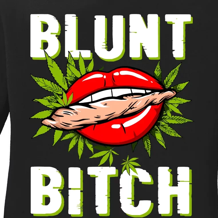 Funny Marijuana Weed 420 Weed Sexy Lips Cannabis Marijuana Ladies Long Sleeve Shirt