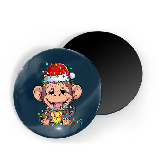 Funny Monkey Wearing Santa Hat Christmas Gift Magnet