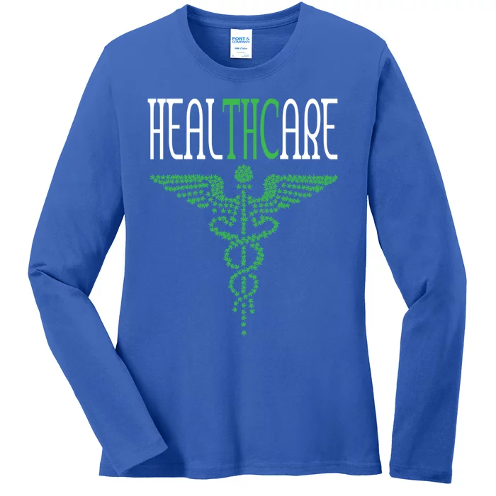 Funny Marijuana Weed Pot Cannabis Hemp Healthcare Thc Gift Ladies Long Sleeve Shirt