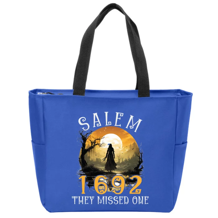 Full Moon Witch Salem 1692 They Missed One Gift Zip Tote Bag