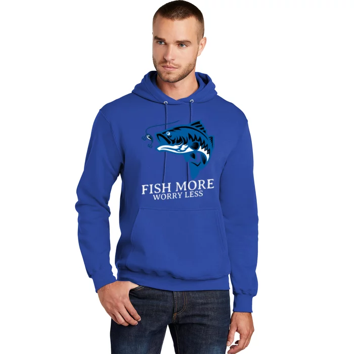 Fish More Worry Less Summer Camping Fishing Gift Hoodie