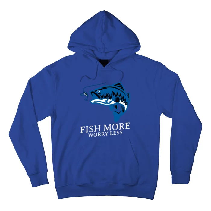 Fish More Worry Less Summer Camping Fishing Gift Hoodie