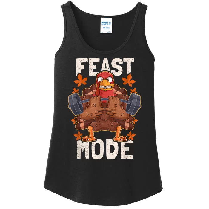 Feast Mode Weightlifting Turkey Day Thanksgiving Christmas Ladies Essential Tank