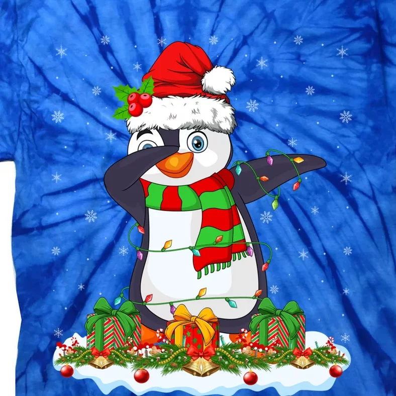 Family Matching Xmas Lighting Dabbing Penguin Christmas Gift Tie-Dye T-Shirt