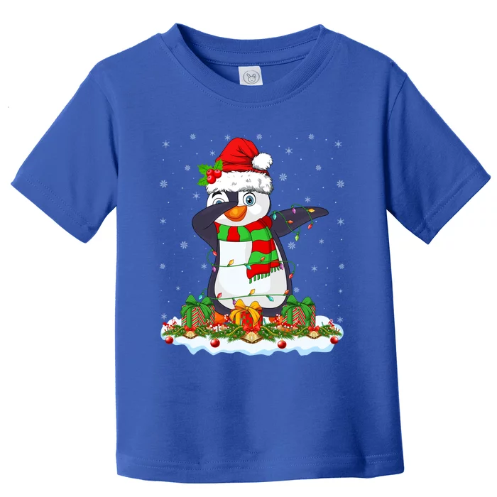 Family Matching Xmas Lighting Dabbing Penguin Christmas Gift Toddler T-Shirt