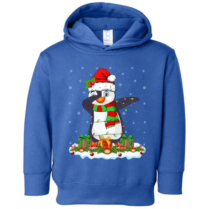 Family Matching Xmas Lighting Dabbing Penguin Christmas Cute Gift Toddler Hoodie