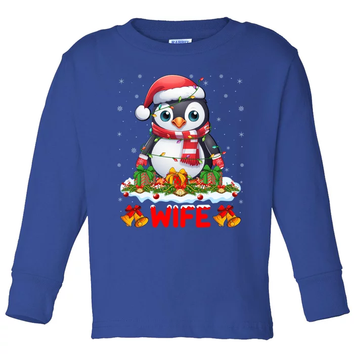 Family Matching Xmas Lights Santa Wife Penguin Christmas Gift Toddler Long Sleeve Shirt