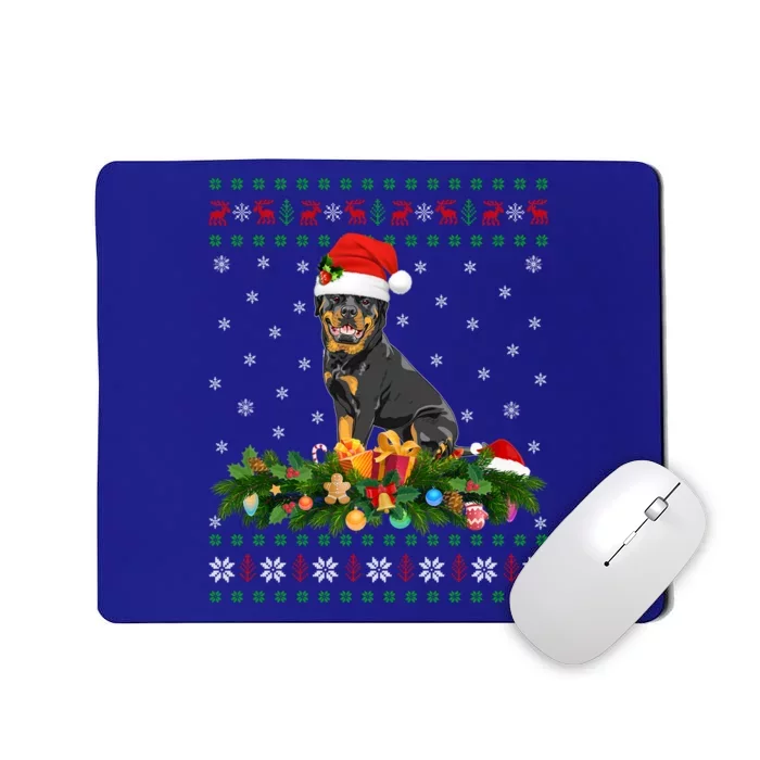 Family Matching Xmas Lighting Ugly Rottweiler Christmas Gift Mousepad