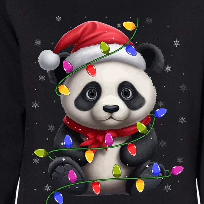 Family Matching Xmas Lighting Santa Panda Christmas Gift Womens California Wash Sweatshirt