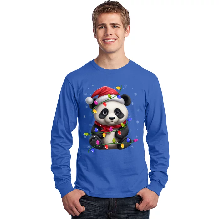 Family Matching Xmas Lighting Santa Panda Christmas Gift Long Sleeve Shirt