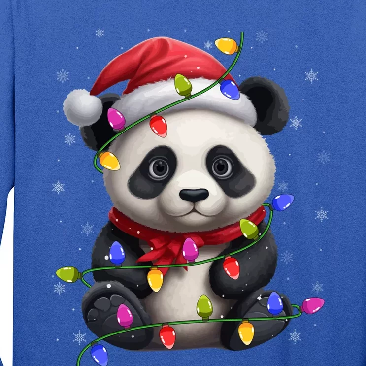 Family Matching Xmas Lighting Santa Panda Christmas Gift Long Sleeve Shirt