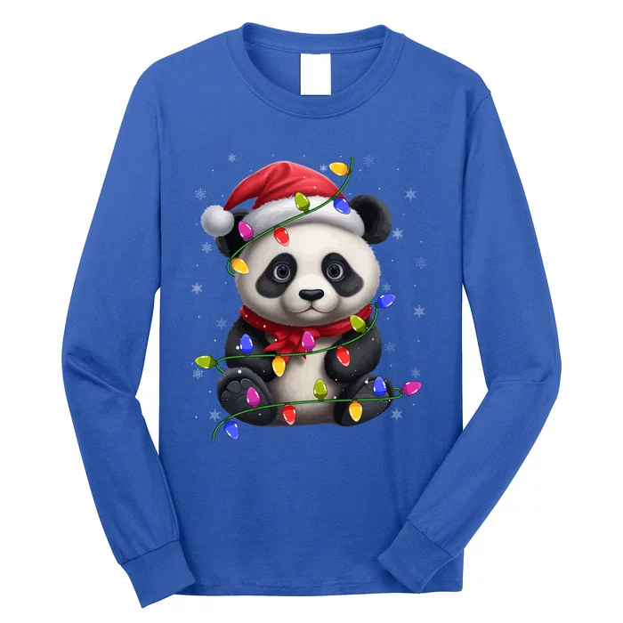 Family Matching Xmas Lighting Santa Panda Christmas Gift Long Sleeve Shirt