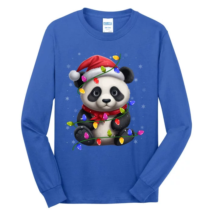 Family Matching Xmas Lighting Santa Panda Christmas Gift Tall Long Sleeve T-Shirt