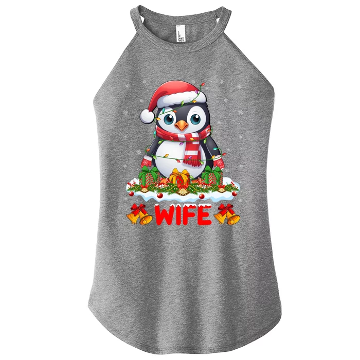 Family Matching Xmas Lights Santa Wife Penguin Christmas Great Gift Women’s Perfect Tri Rocker Tank