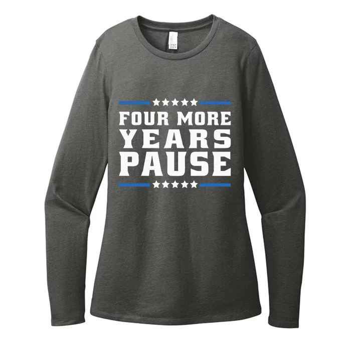 Four More Years Pause Joe Biden Us Flag Womens CVC Long Sleeve Shirt