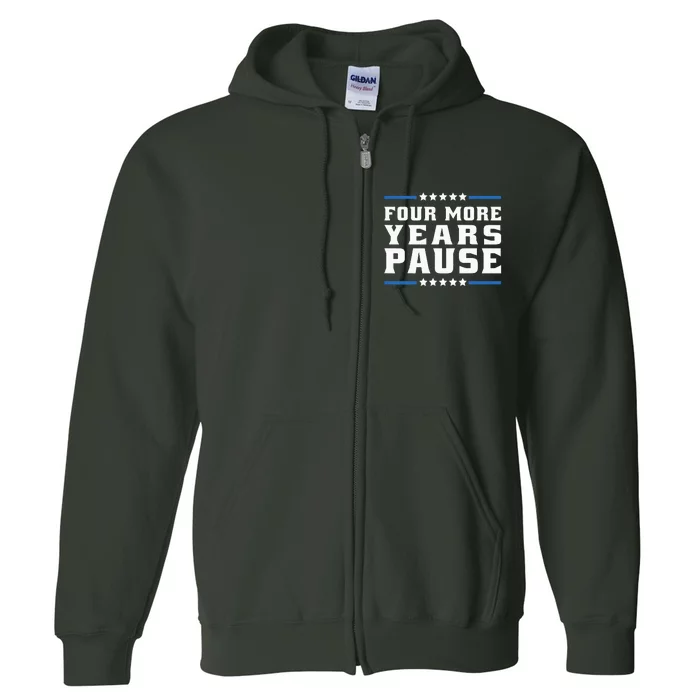 Four More Years Pause Joe Biden Us Flag Full Zip Hoodie