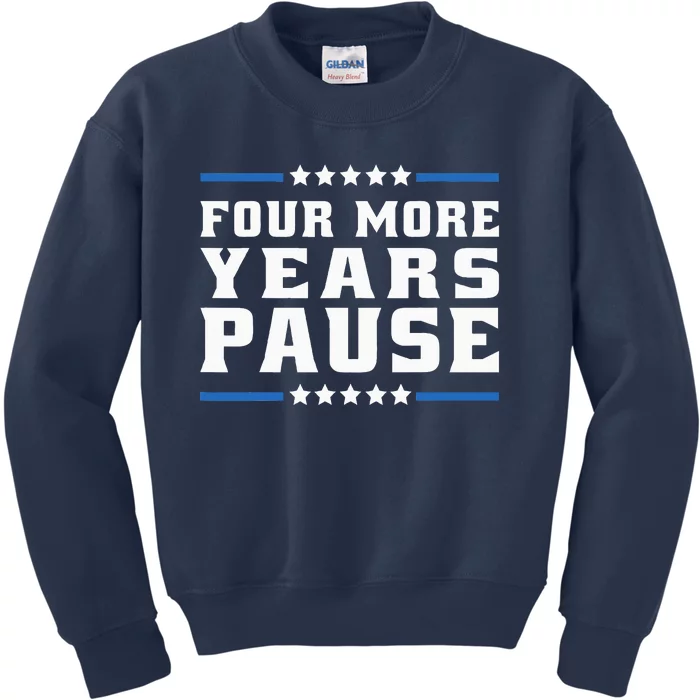 Four More Years Pause Joe Biden Us Flag Kids Sweatshirt