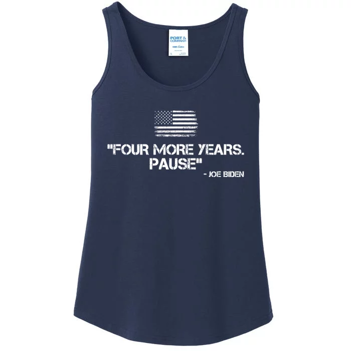 Four More Years Pause Joe Biden Funny Ladies Essential Tank