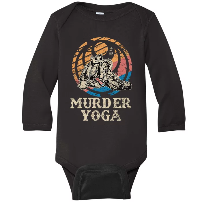 Funny Murder Yoga Brazilian Jiu Jitsu BJJ MMA Baby Long Sleeve Bodysuit