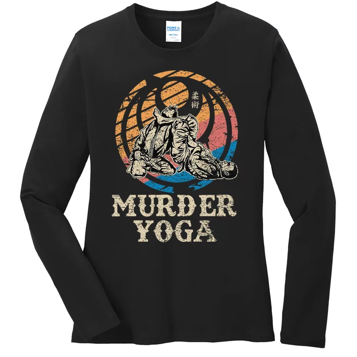 Funny Murder Yoga Brazilian Jiu Jitsu BJJ MMA Ladies Long Sleeve Shirt