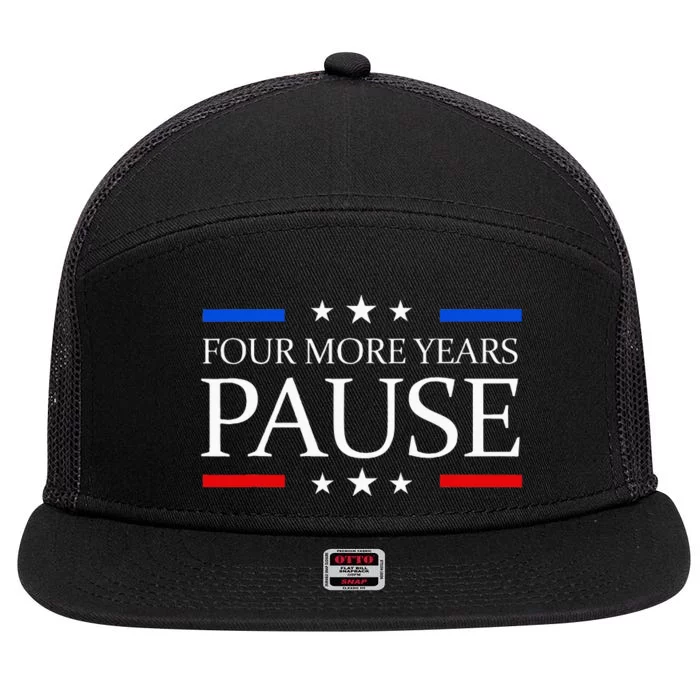 Four More Years Pause Joe Biden 7 Panel Mesh Trucker Snapback Hat