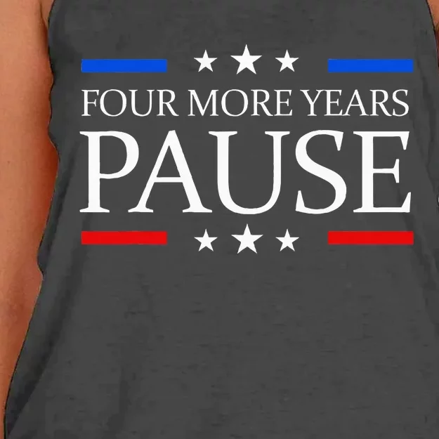 Four More Years Pause Joe Biden Women's Knotted Racerback Tank