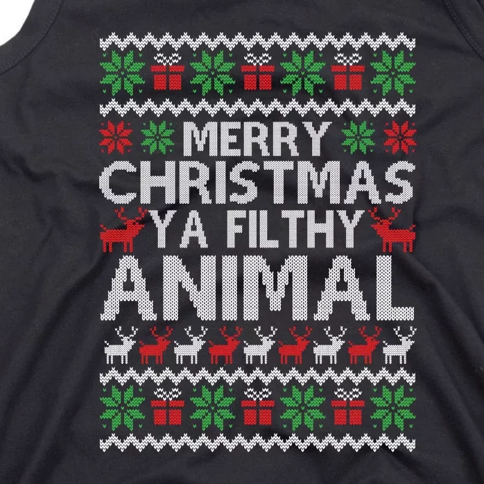 Funny Merry Ya Filthy Animal Ugly Christmas Sweater Xmas Gift Tank Top