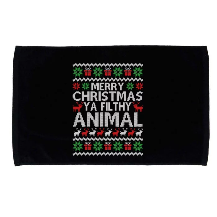 Funny Merry Ya Filthy Animal Ugly Christmas Sweater Xmas Gift Microfiber Hand Towel