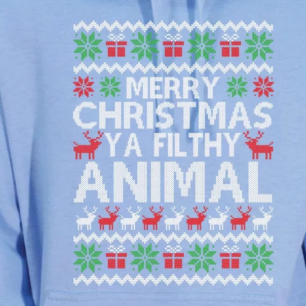 Funny Merry Ya Filthy Animal Ugly Christmas Sweater Xmas Gift Unisex Surf Hoodie