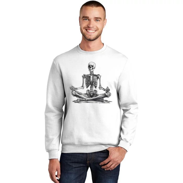 Funny Meditation Yoga Skeleton Halloween Sweatshirt