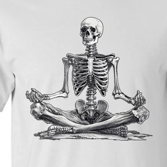 Funny Meditation Yoga Skeleton Halloween Tall T-Shirt