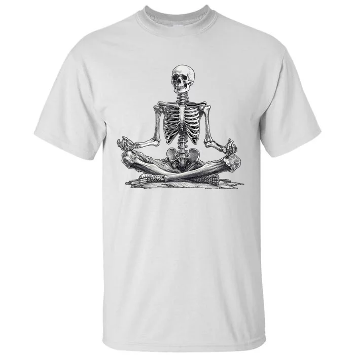 Funny Meditation Yoga Skeleton Halloween Tall T-Shirt