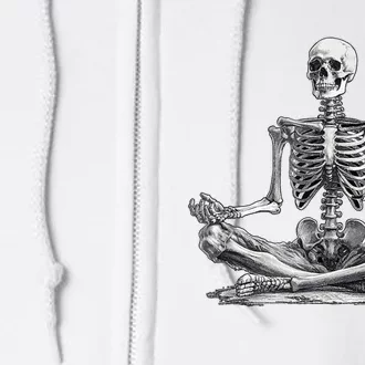 Funny Meditation Yoga Skeleton Halloween Full Zip Hoodie