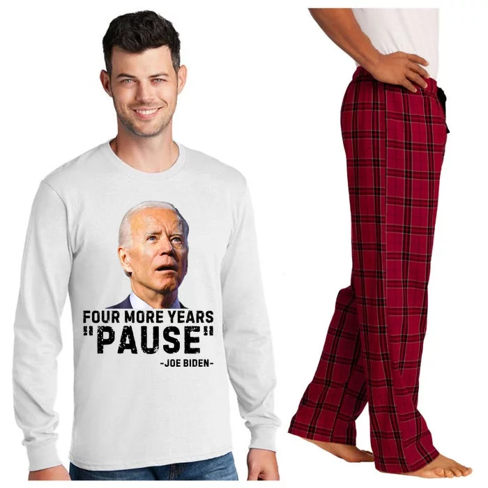 Four More Years Pause Joe Biden Funny Long Sleeve Pajama Set