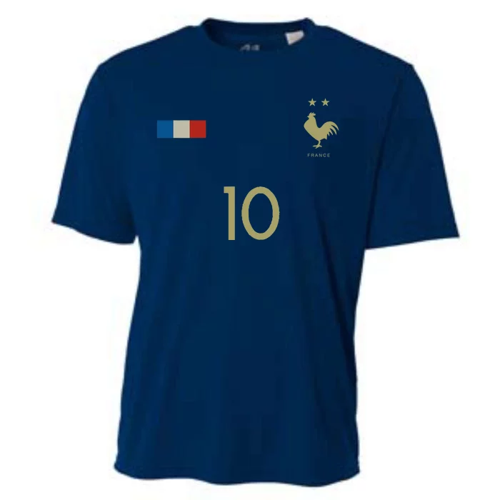 France Number 10 French Soccer Retro Football France Cooling Performance Crew T-Shirt