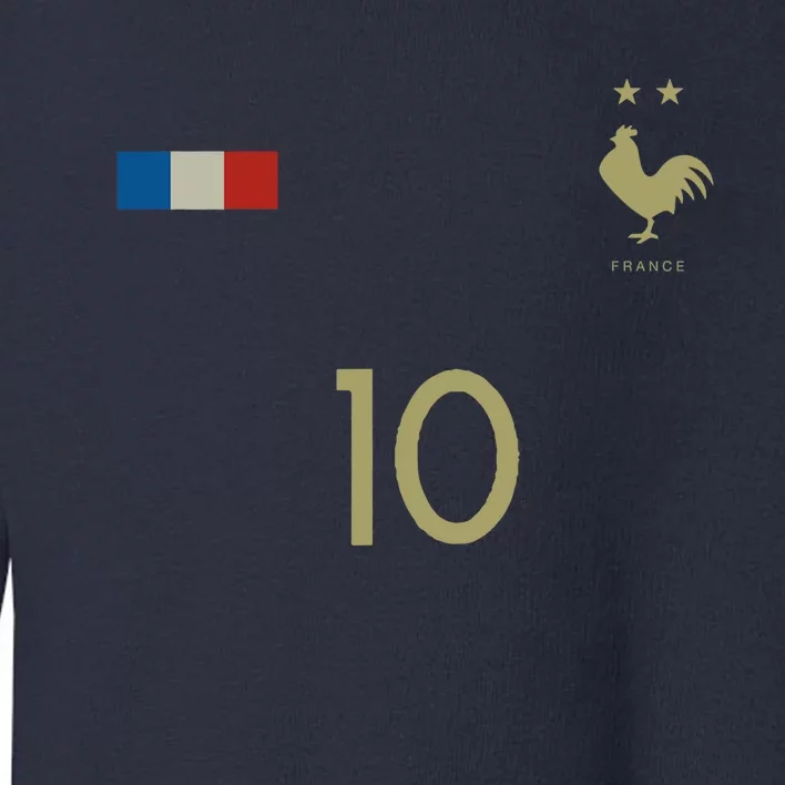 France Number 10 French Soccer Retro Football France Toddler Sweatshirt