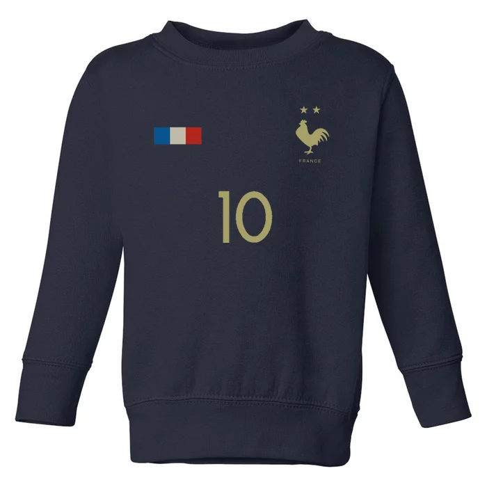 France Number 10 French Soccer Retro Football France Toddler Sweatshirt