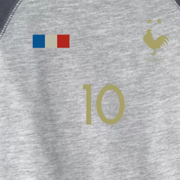 France Number 10 French Soccer Retro Football France Toddler Fine Jersey T-Shirt