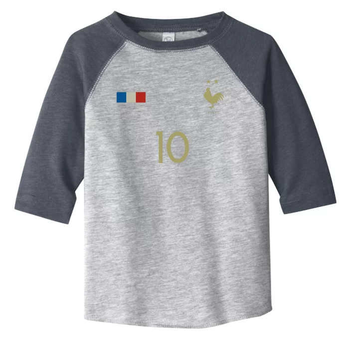 France Number 10 French Soccer Retro Football France Toddler Fine Jersey T-Shirt