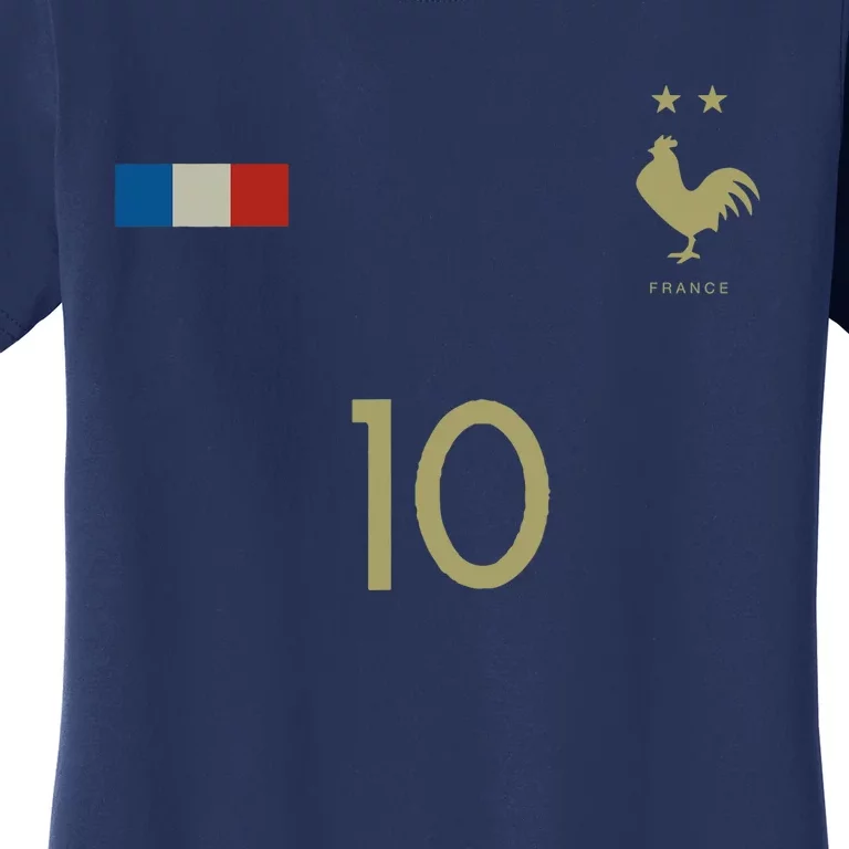 France Number 10 French Soccer Retro Football France Women's T-Shirt