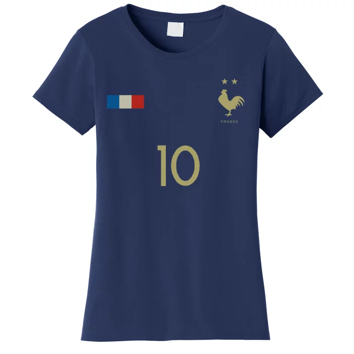 France Number 10 French Soccer Retro Football France Women's T-Shirt