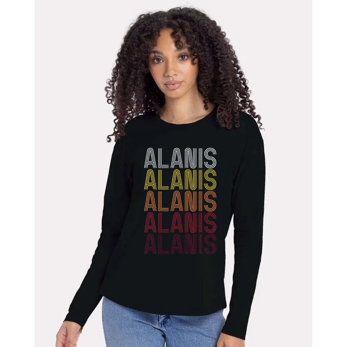 First Name Alanis Vintage Alanis Womens Cotton Relaxed Long Sleeve T-Shirt