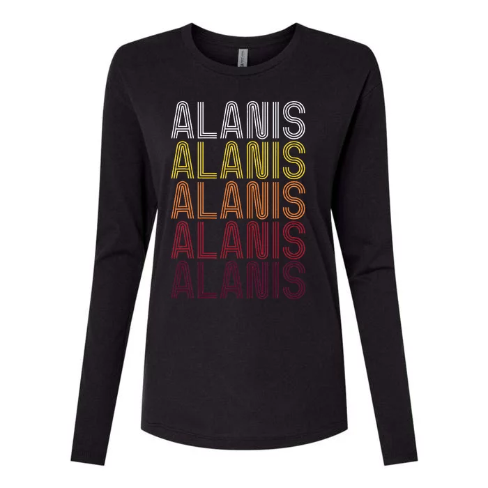 First Name Alanis Vintage Alanis Womens Cotton Relaxed Long Sleeve T-Shirt