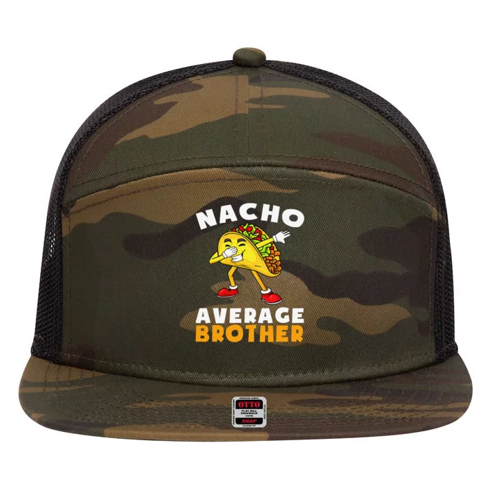 Funny Nacho Average Brother Cinco De Mayo Mexican 7 Panel Mesh Trucker Snapback Hat