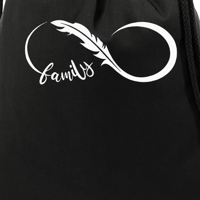 Family Native American Indigenous People Dreamcatcher Drawstring Bag