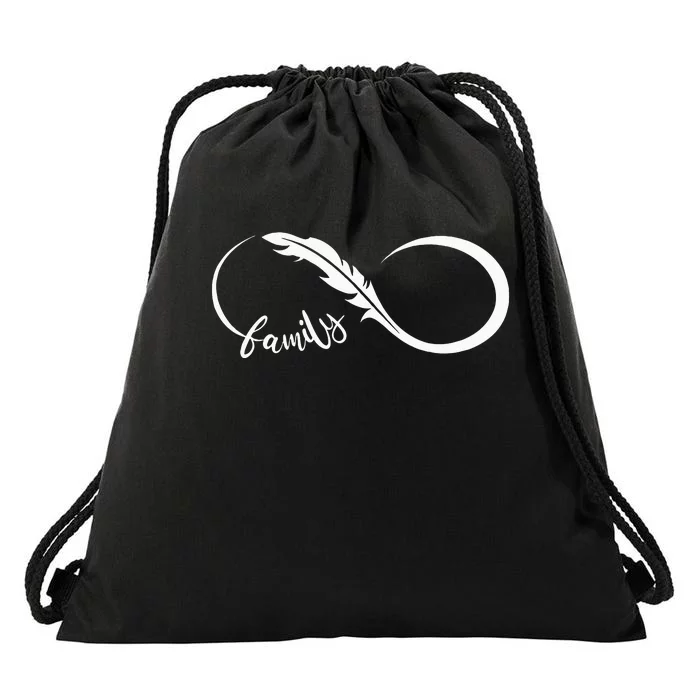 Family Native American Indigenous People Dreamcatcher Drawstring Bag