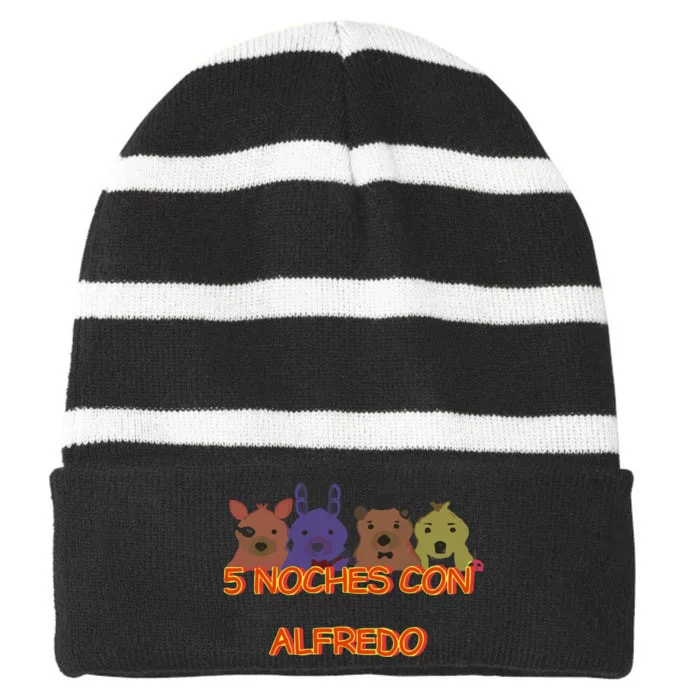 Five Nights At Freddy’S 5 Noches Con Alfredo Striped Beanie with Solid Band