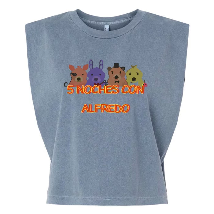 Five Nights At Freddy’S 5 Noches Con Alfredo Garment-Dyed Women's Muscle Tee