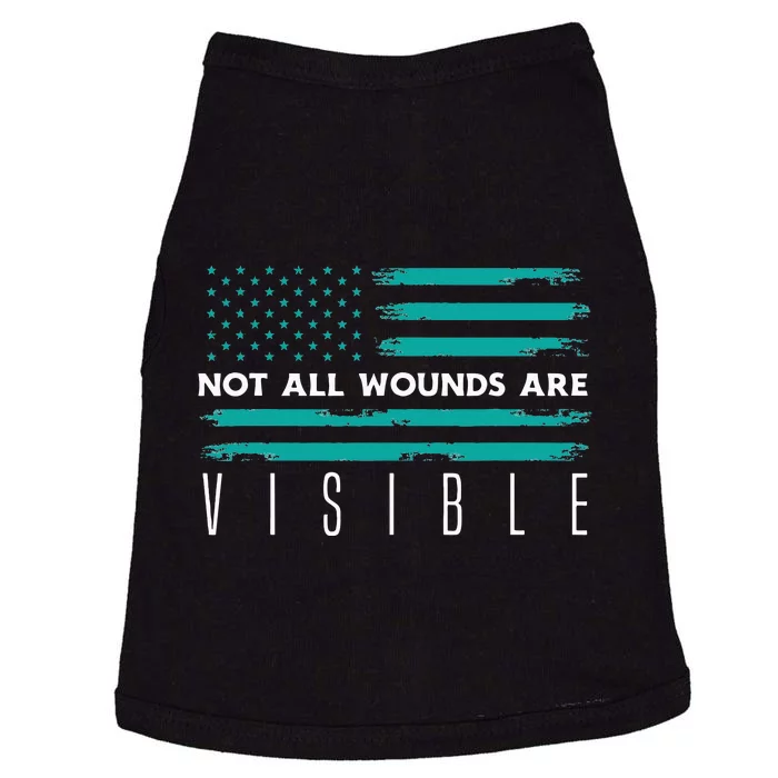 Flag Not All Wounds Trigeminal Neuralgia Awareness Doggie Tank