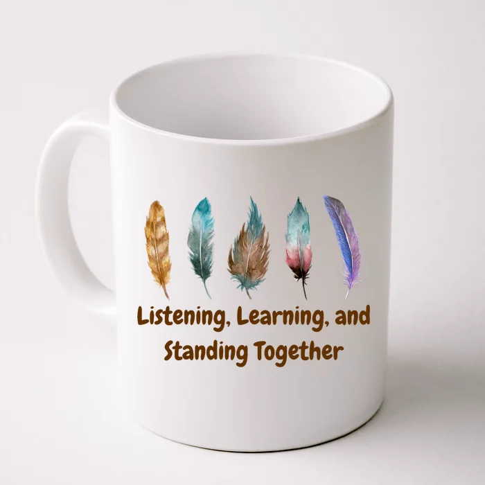 Feathers Native American Unity Day Orange Indigenous Front & Back Coffee Mug